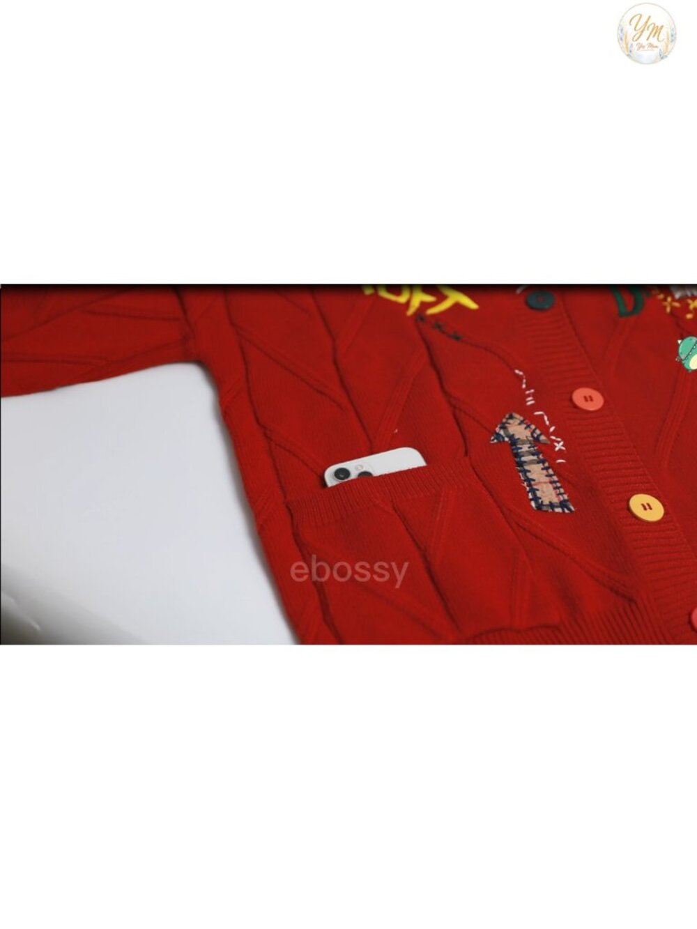 Women's Cable Knit Long Sleeve Cardigan V-Neck Button Down Embroidered Wool - Picture 5 of 6